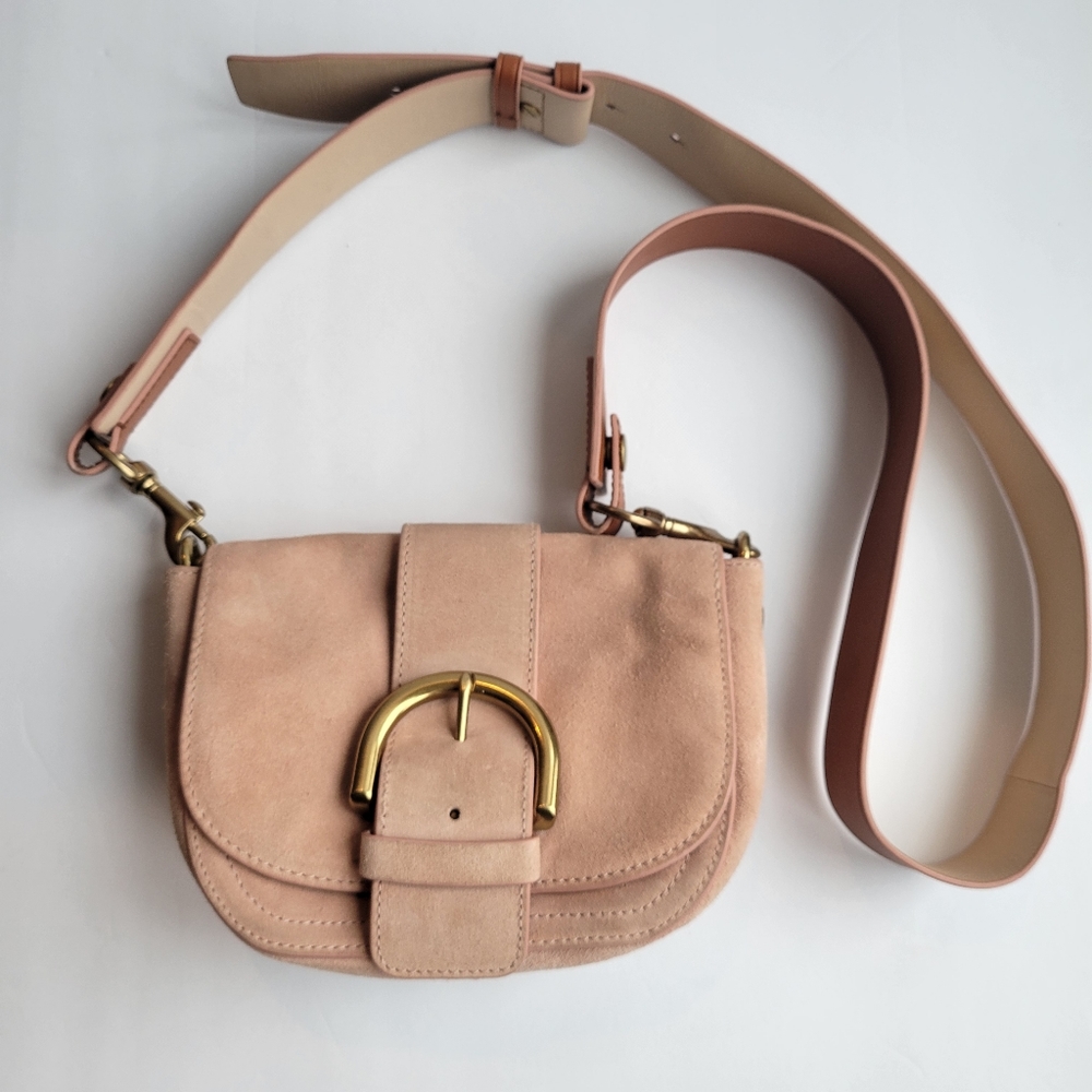 J. Crew blush/pink suede crossbody bag